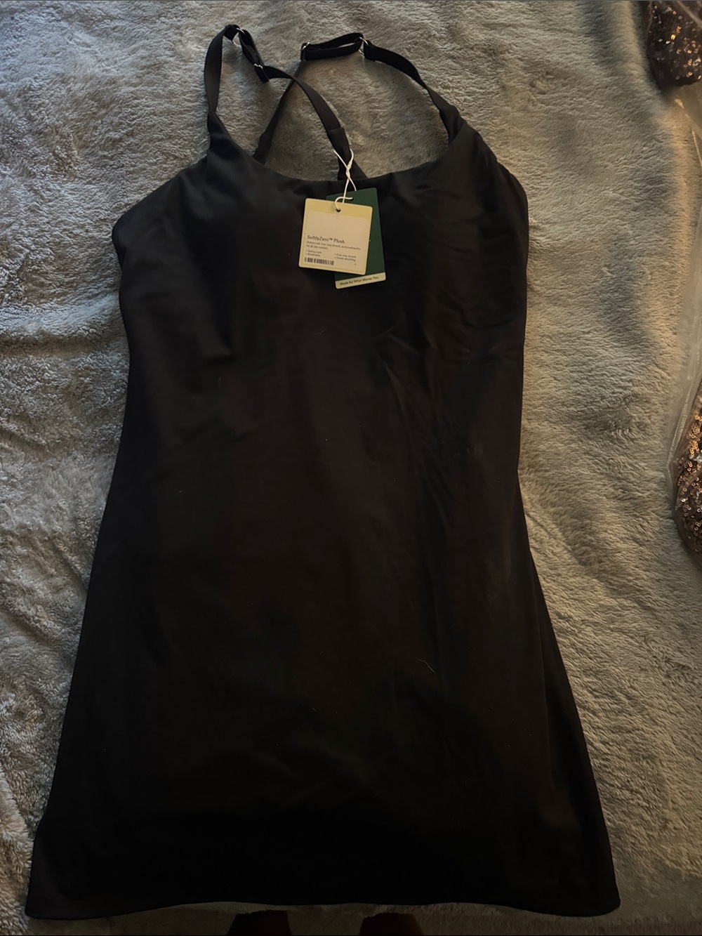HALARA Black Mini Slip Dress with Adjustable Straps